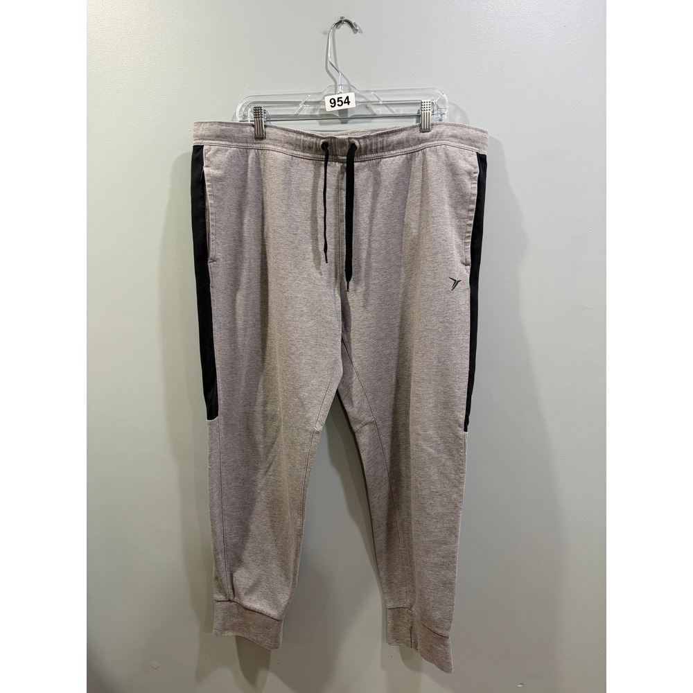 Old Navy Active Go-Dry Mens Gray Tapered Jogger Sweatpants XXL Side Stripe